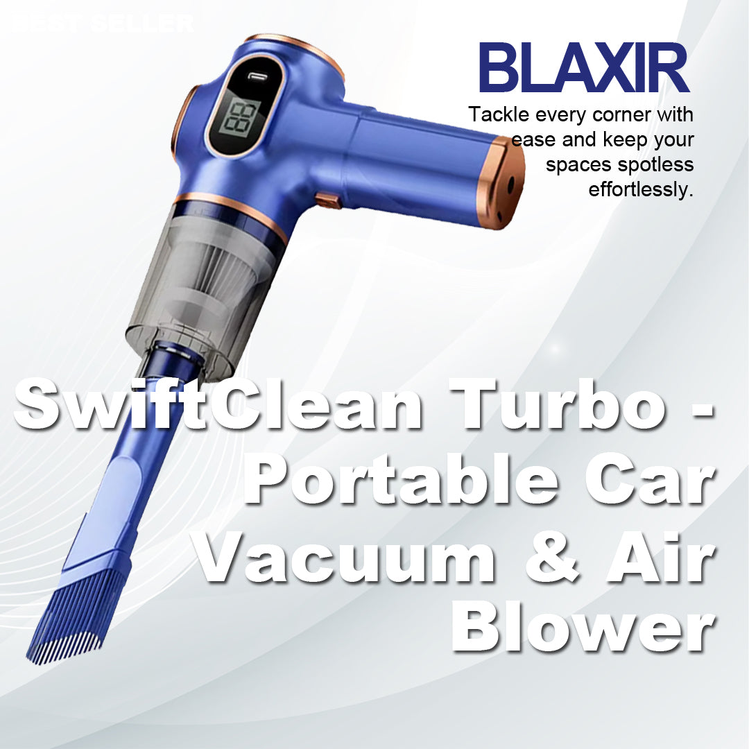 SwiftClean Turbo - Portable Car Vacuum & Air Blower